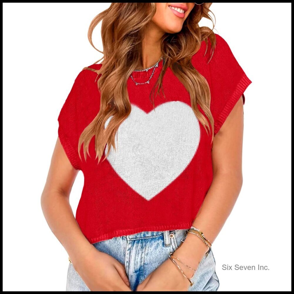 Crop Top Sweater Vest Cap Sleeve Loose Fit Knit Y2K Chic Casual Trendy